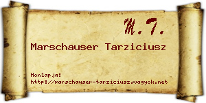 Marschauser Tarziciusz névjegykártya